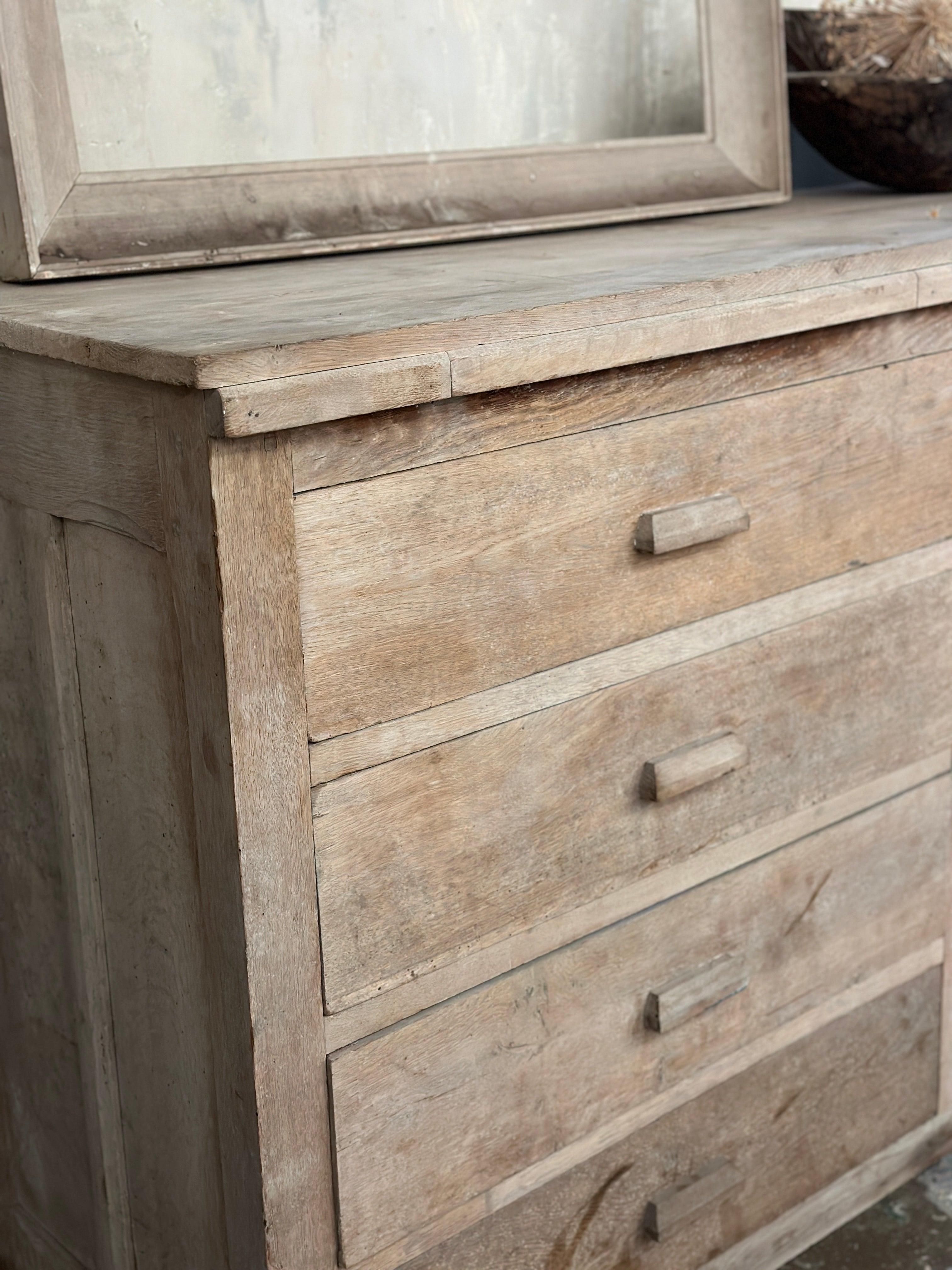 Lime washed oak bank of drawers
