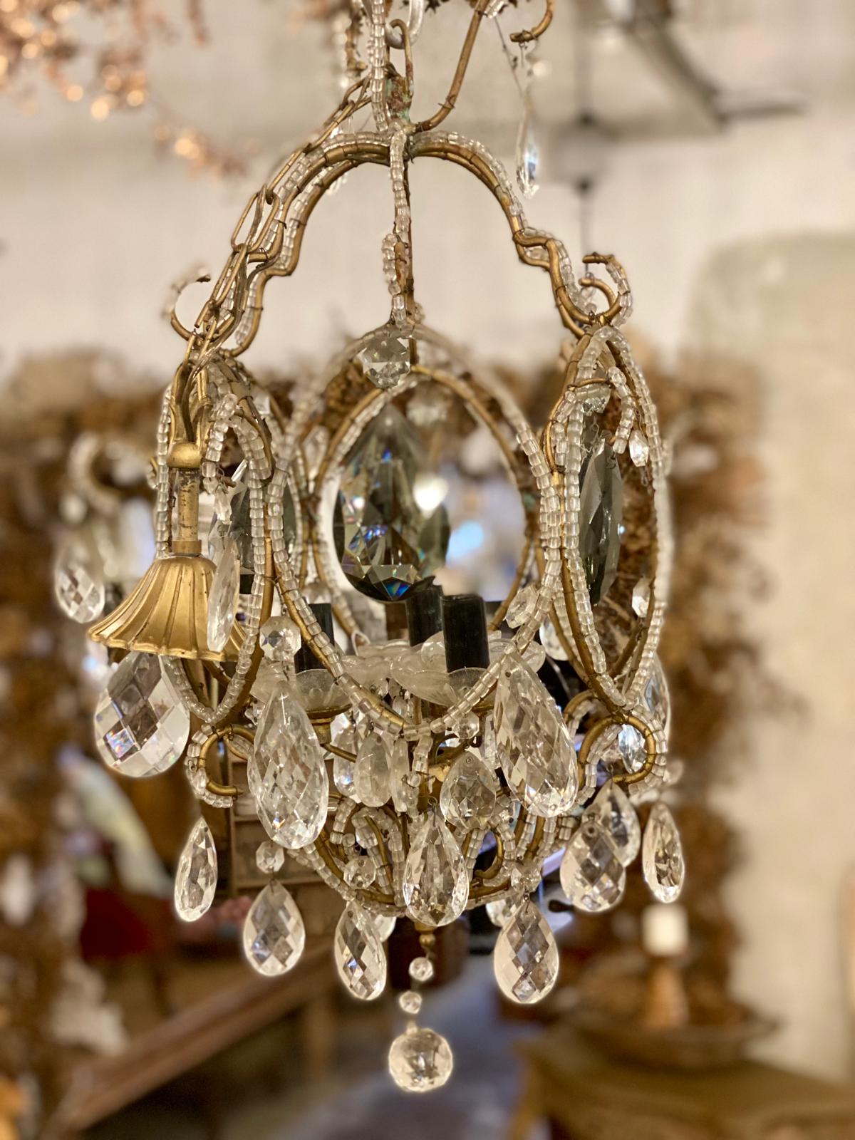 Pretty little beaded chandelier