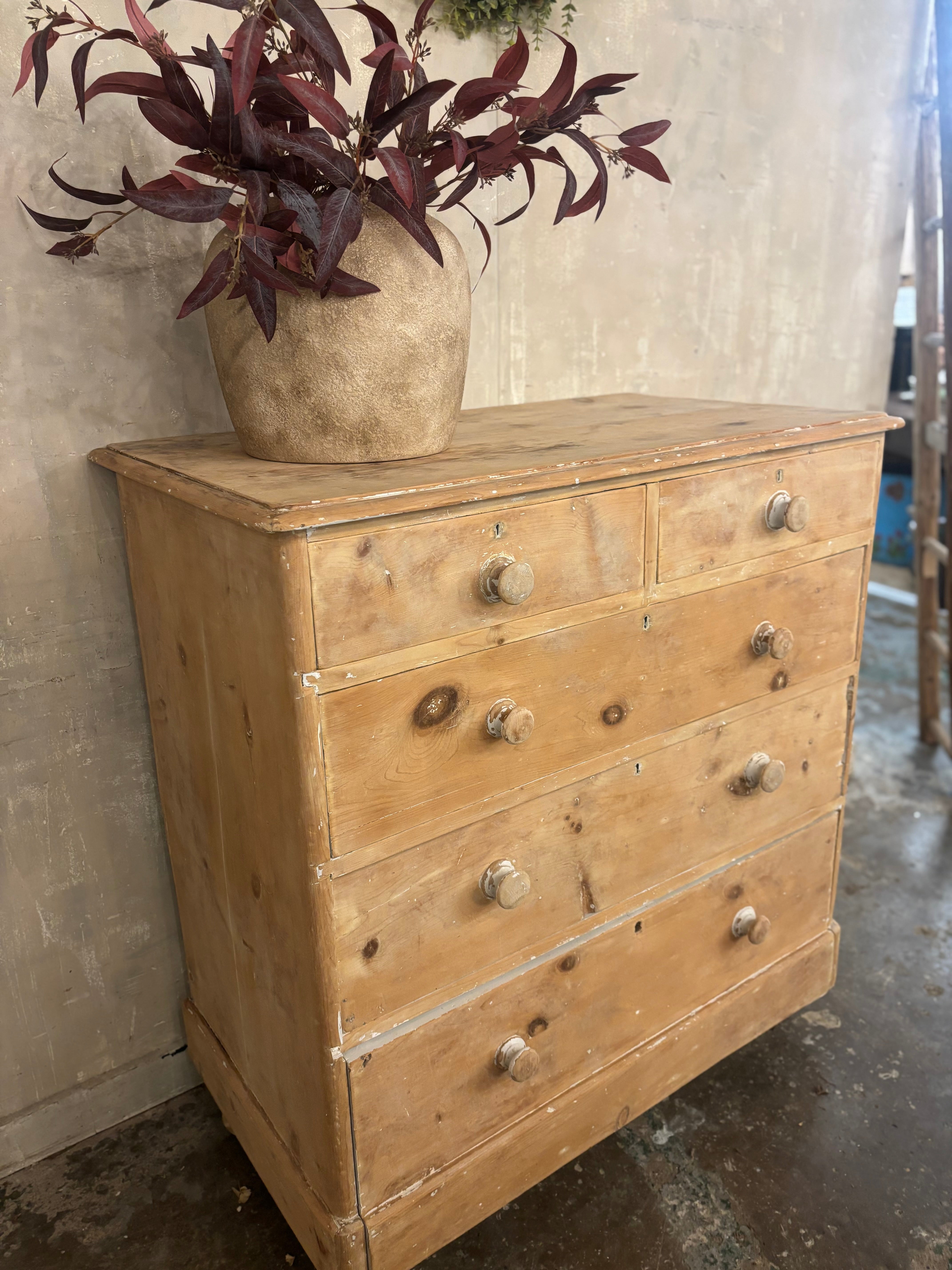 Victorian Light Pine Chest of Drawers