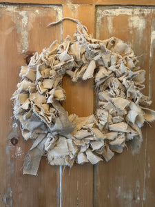 Linen rag wreath