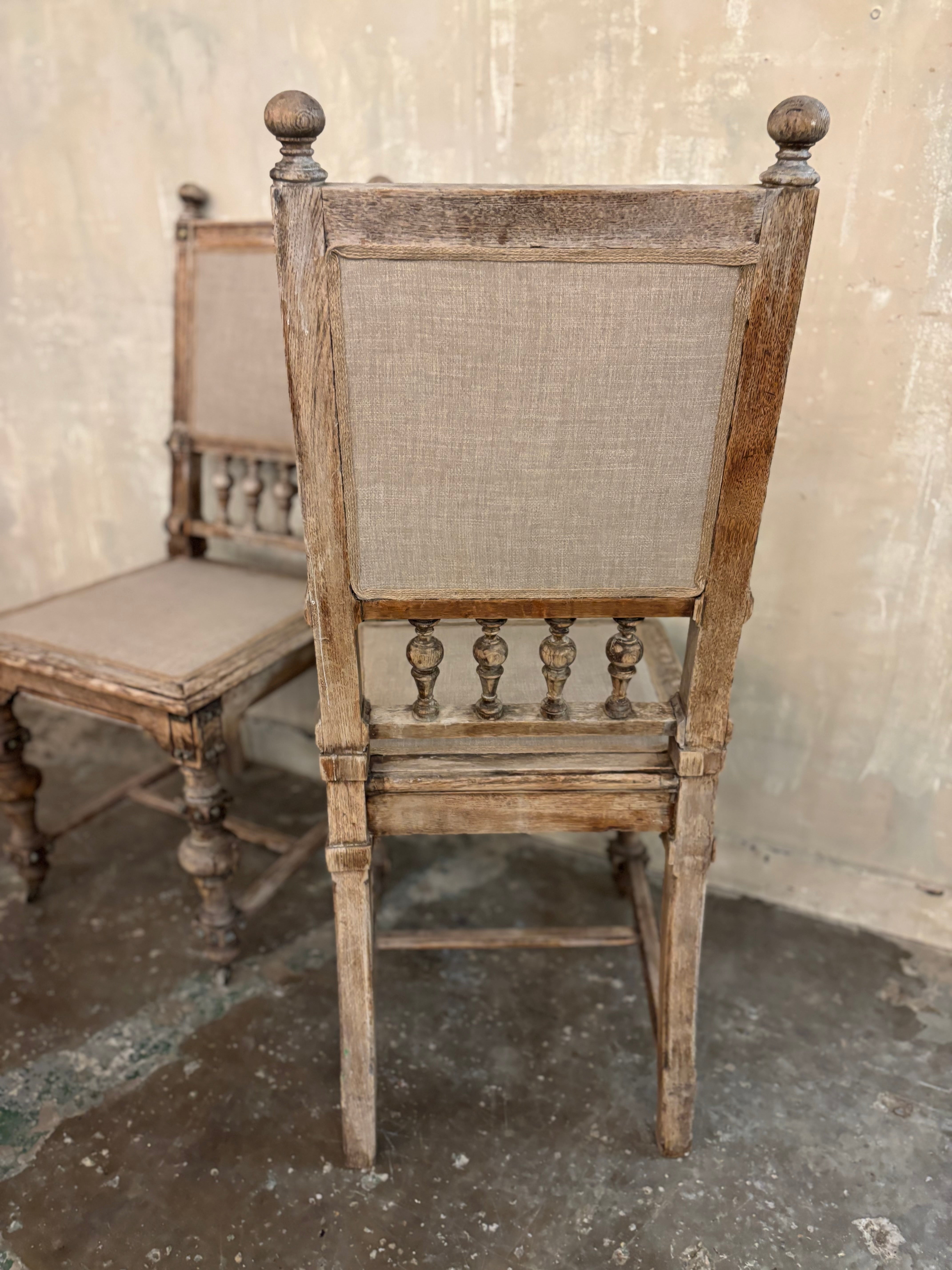 Pair of heavy oak chairs