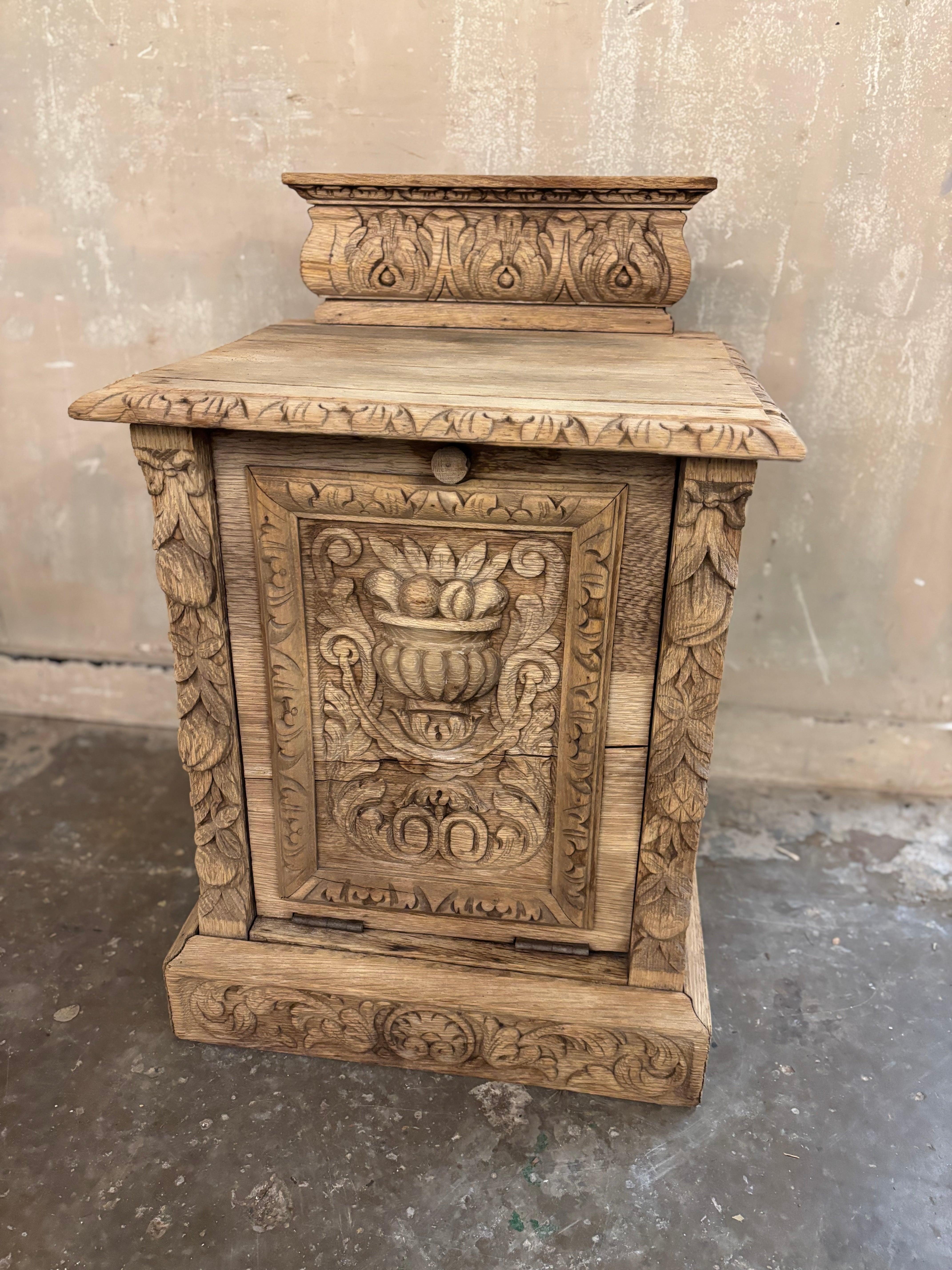 Antique oak coal scuttle
