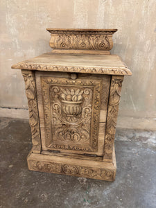 Antique oak coal scuttle