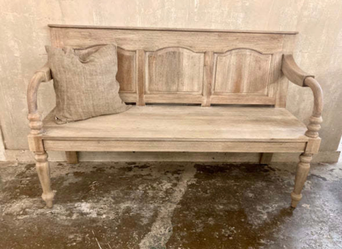 Bleached mahogany bench