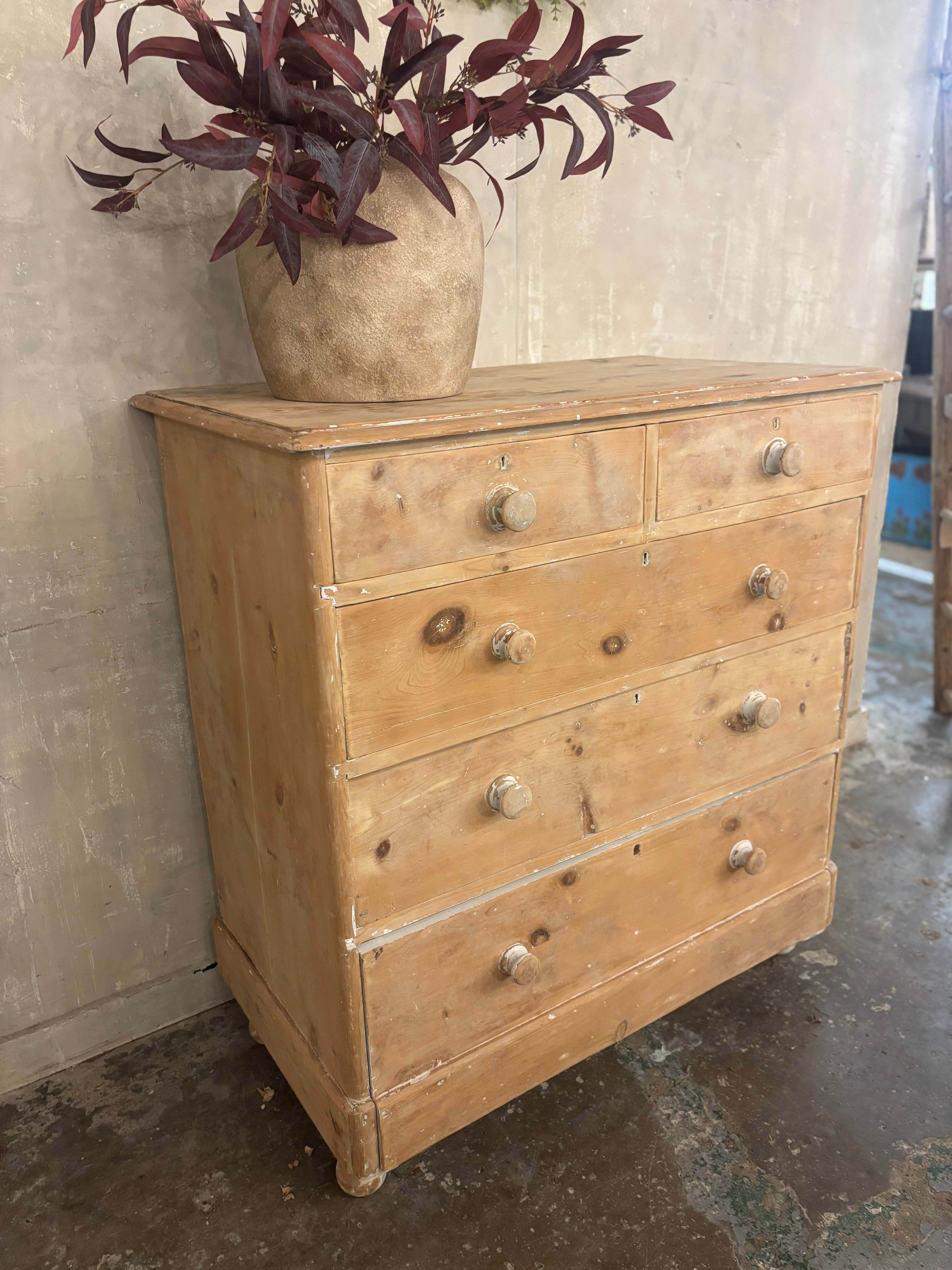 Victorian Light Pine Chest of Drawers