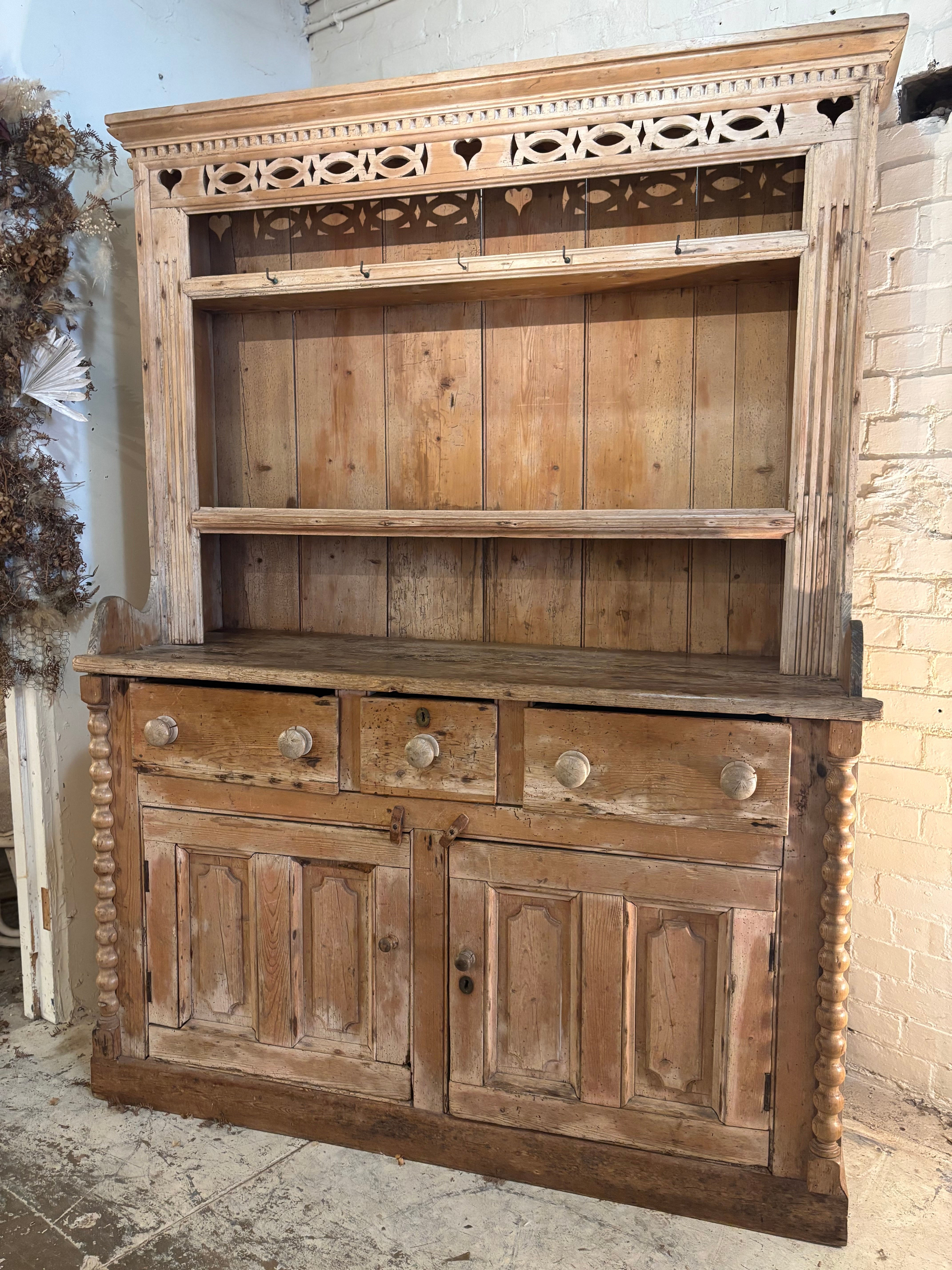 Antique Irish pine dresser