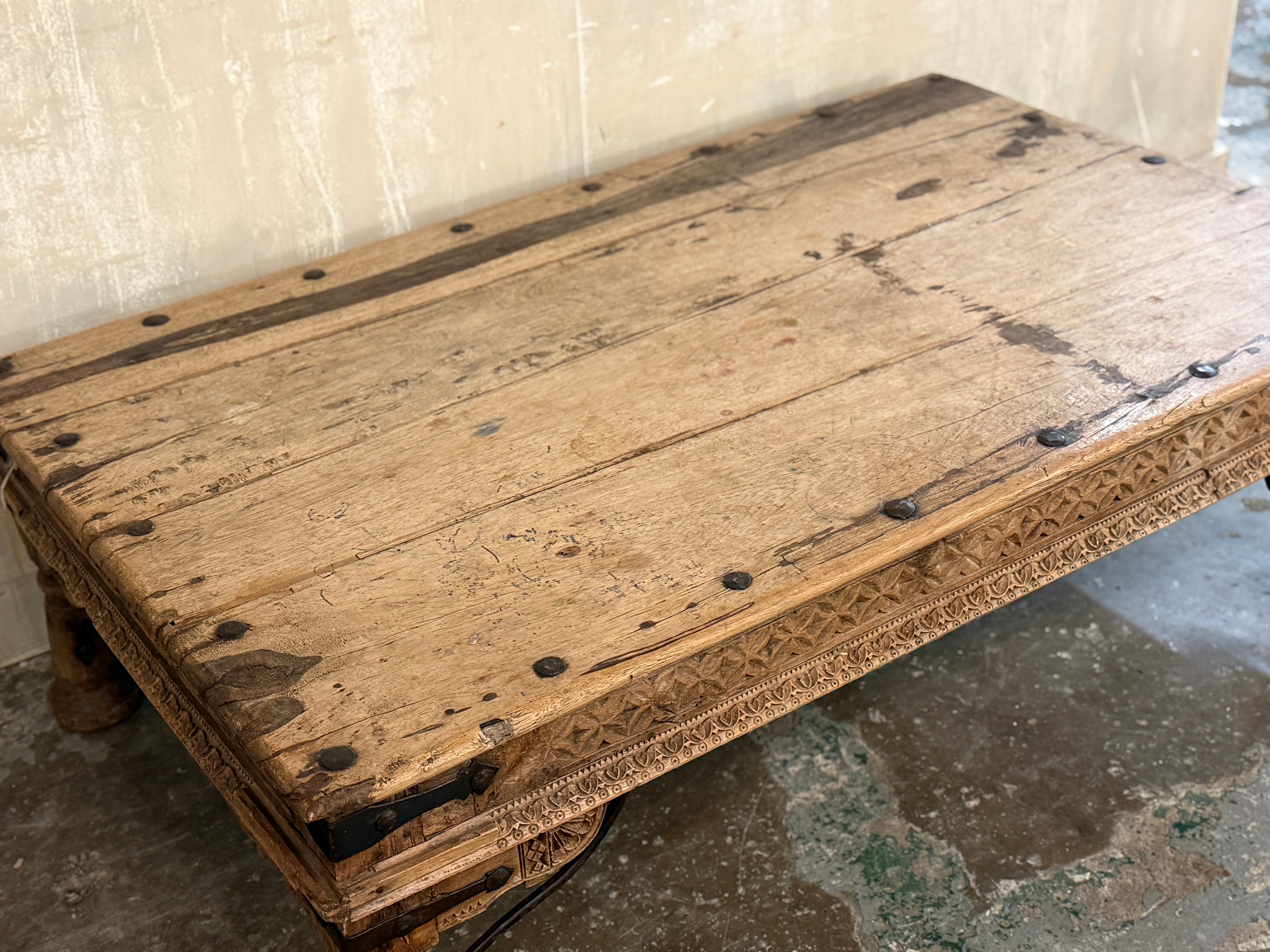 Carved Indian coffee table