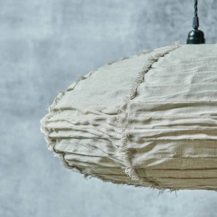 Abigail Ahern Drongo Fabric Pendant Shade - Natural - Medium