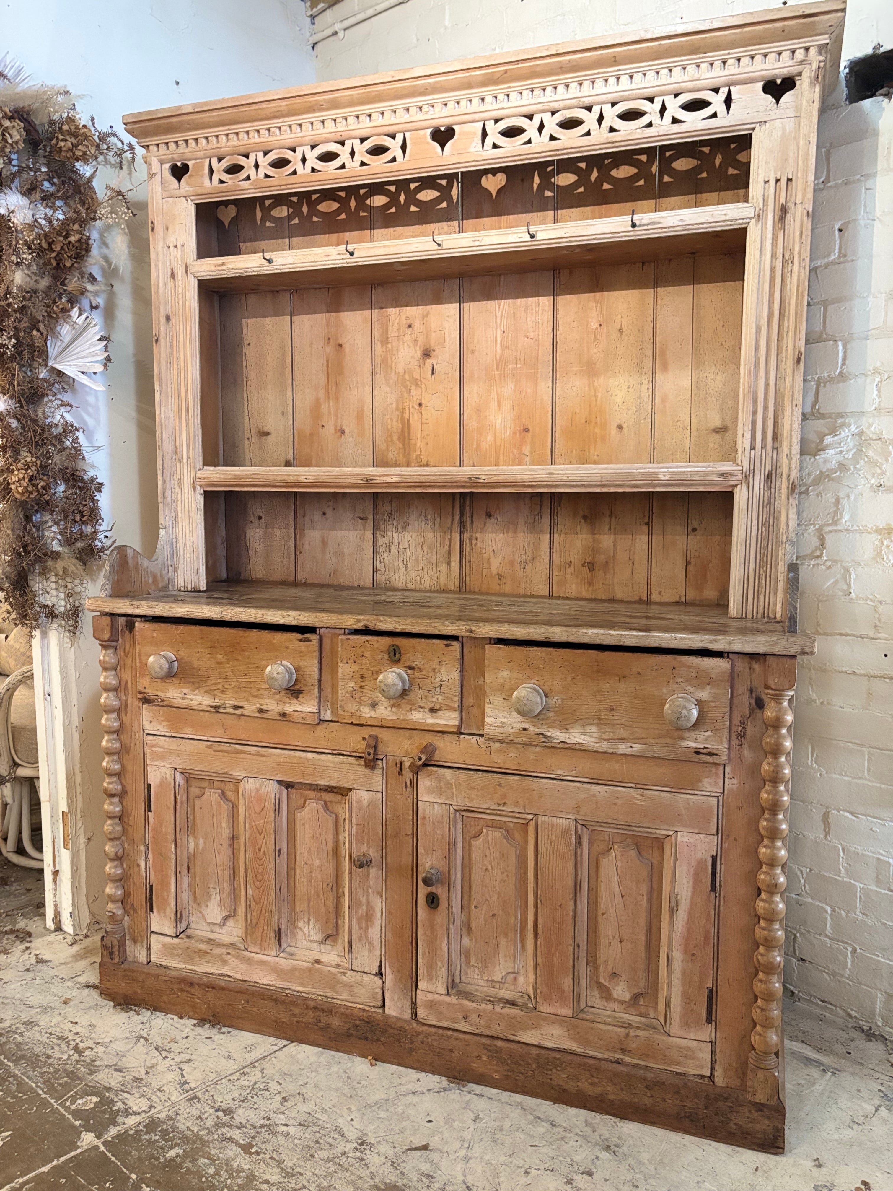 Antique Irish pine dresser