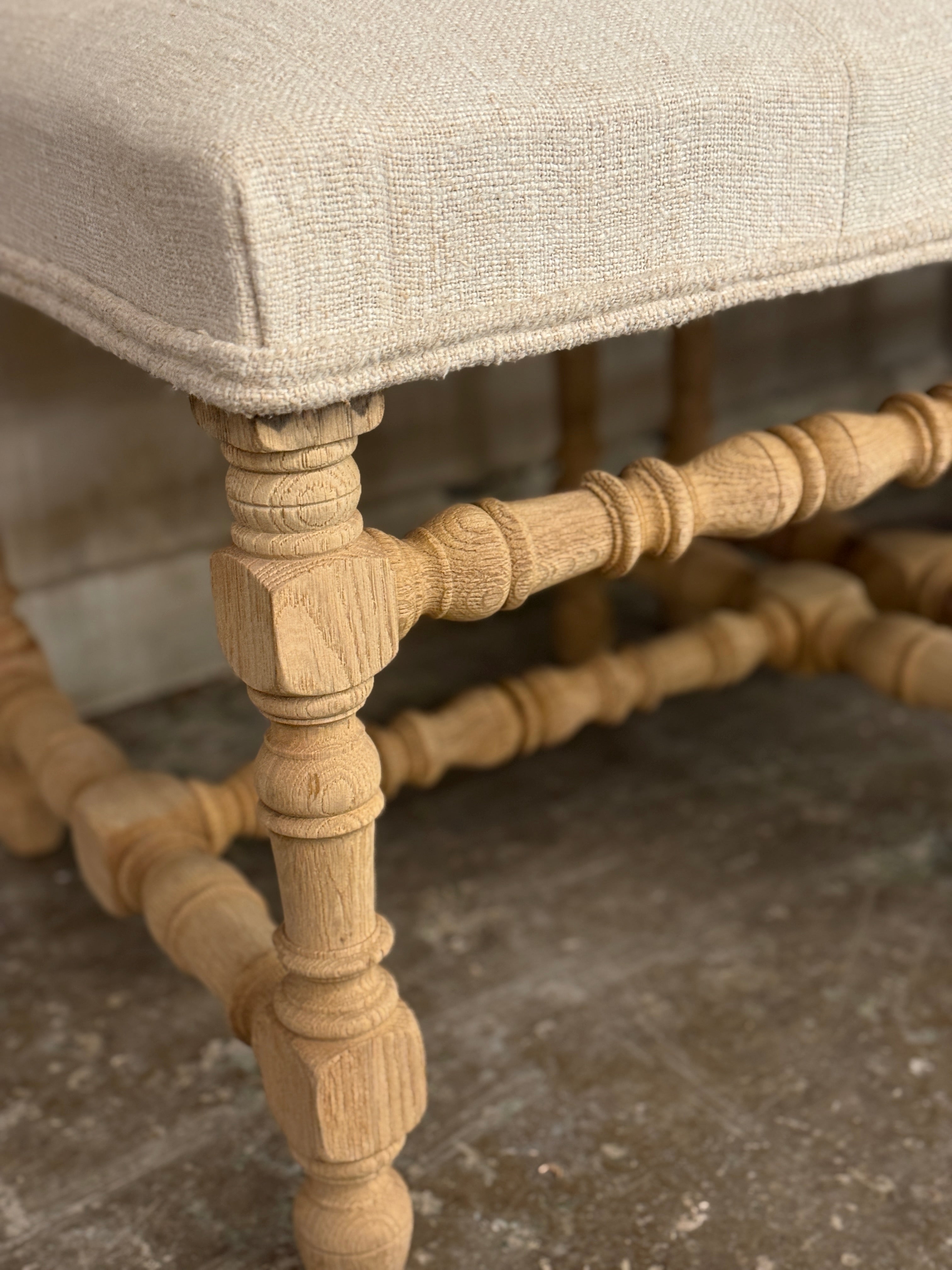 Set of 4 French oak chairs