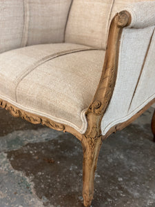 Stunning linen covered armchair