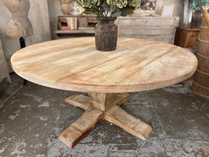 Cherry wood circular dining table