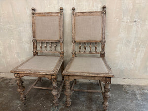 Pair of heavy oak chairs