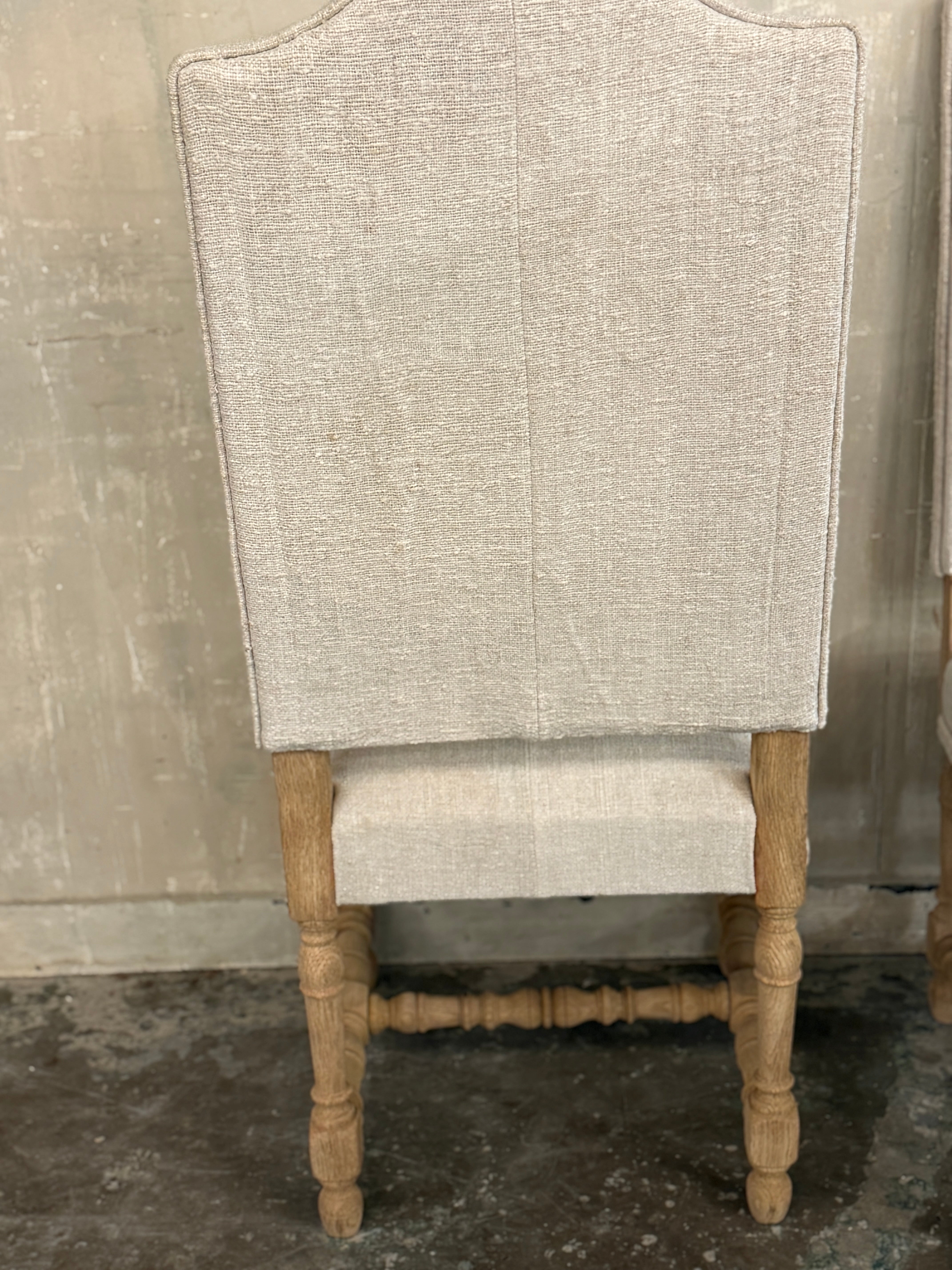 Set of 4 French oak chairs