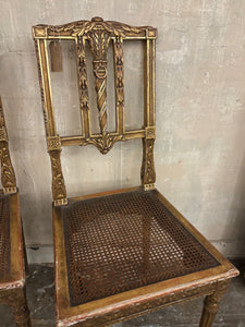 Pair of Continental gilt chairs