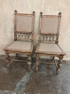 Pair of heavy oak chairs