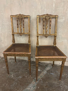 Pair of Continental gilt chairs