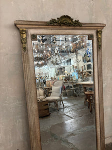 French bronze and wood mirror