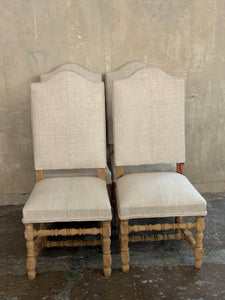 Set of 4 French oak chairs