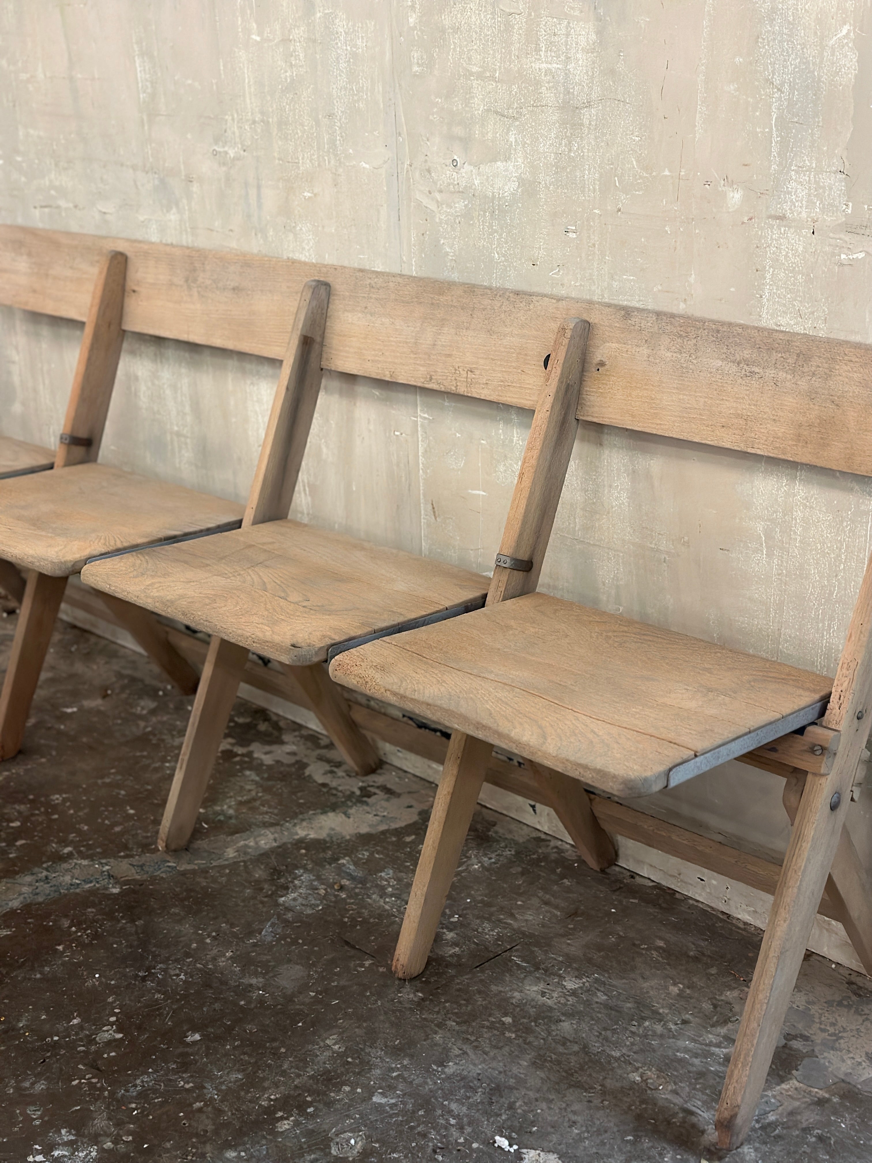 Set of oak hall seats