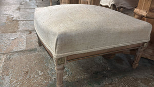 Linen covered footstool