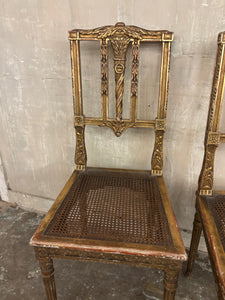 Pair of Continental gilt chairs