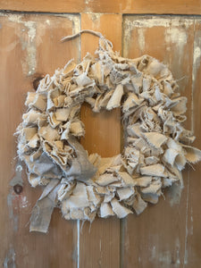 Linen rag wreath