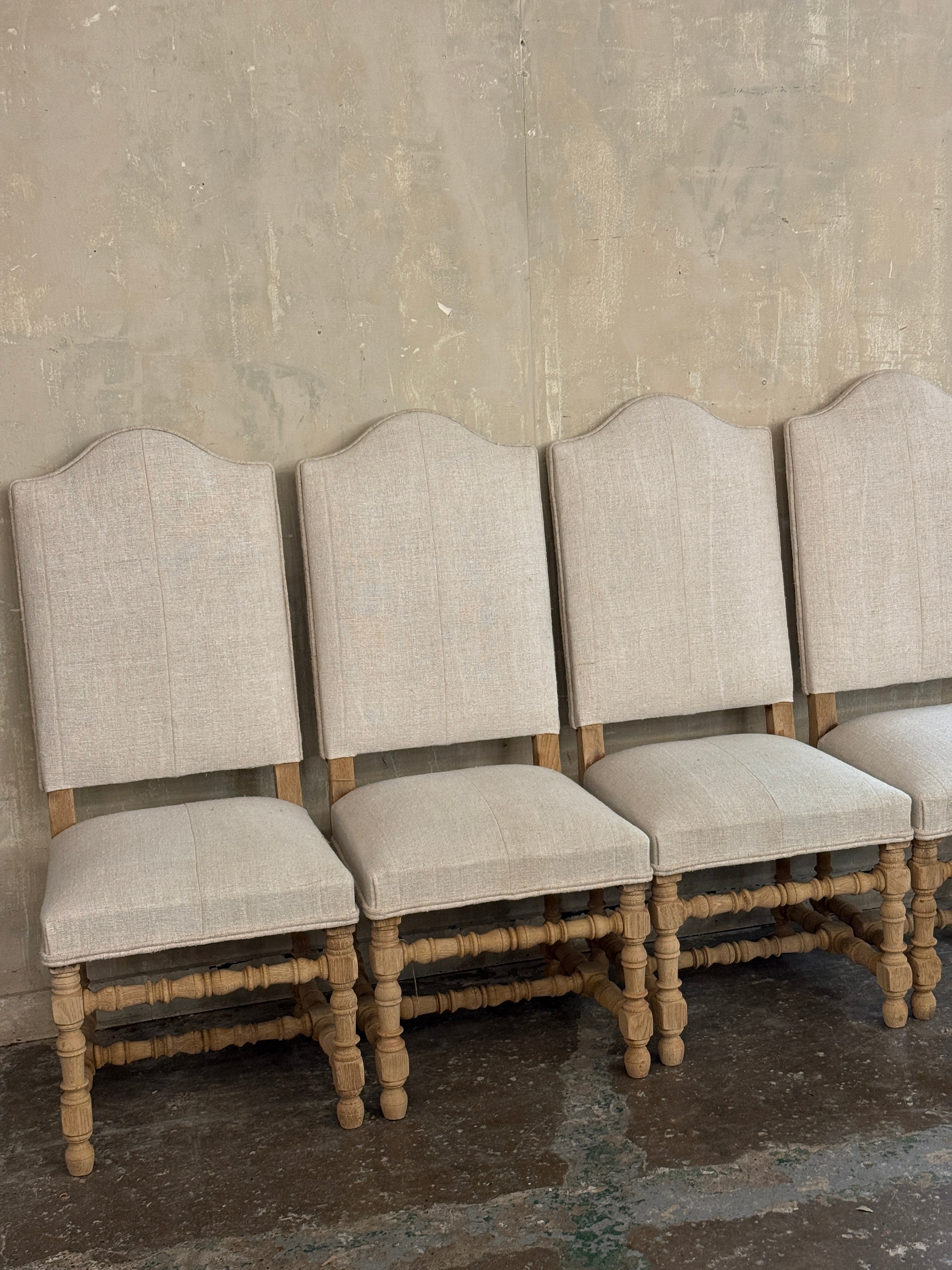 Set of 4 French oak chairs