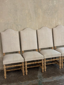 Set of 4 French oak chairs