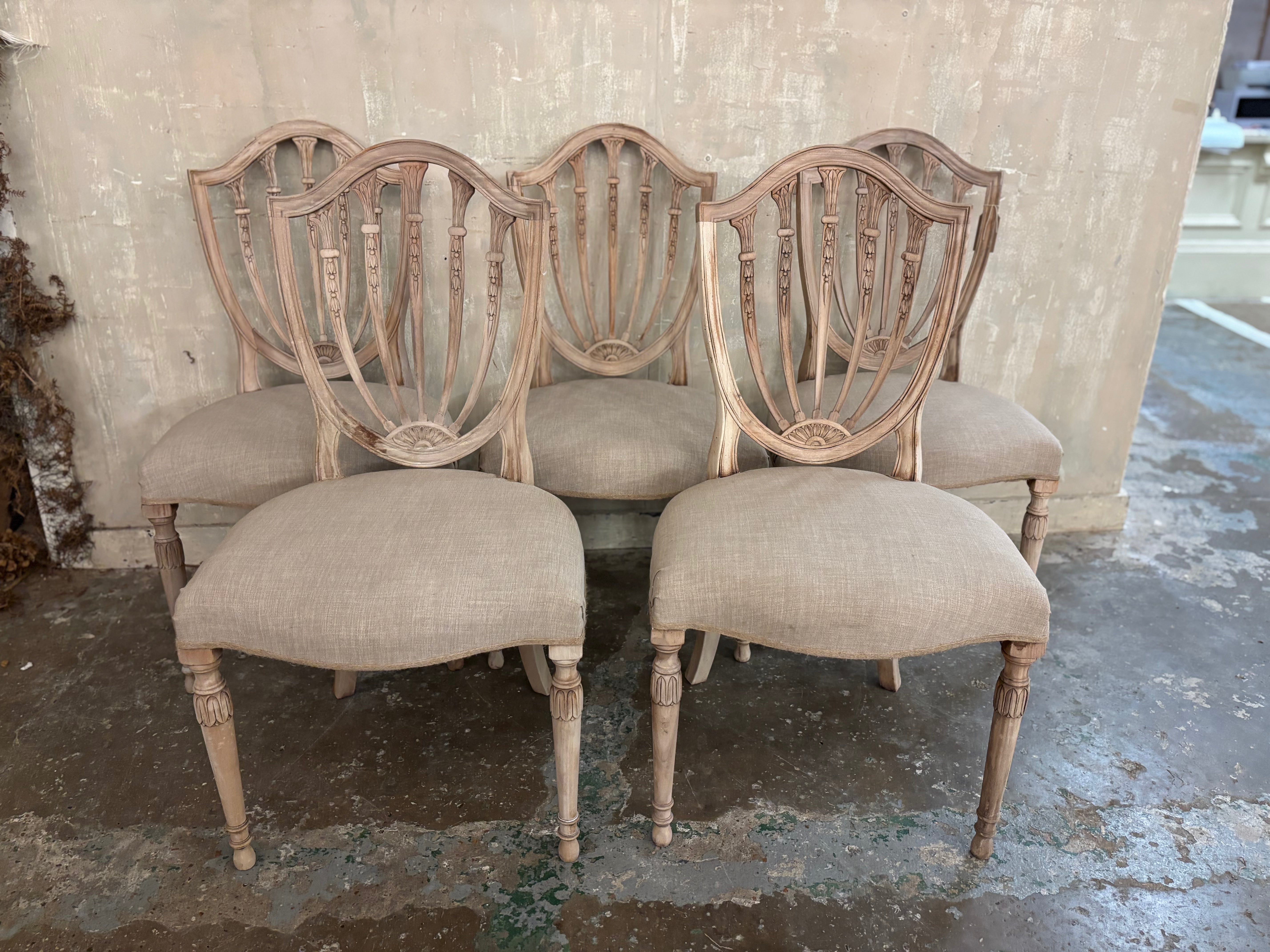 Set of five Gustavian style chairs