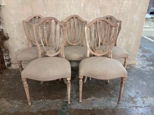 Set of five Gustavian style chairs