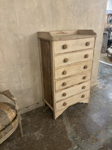 Oak bleached narrow chest of drawers