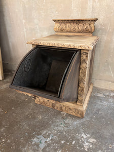 Antique oak coal scuttle