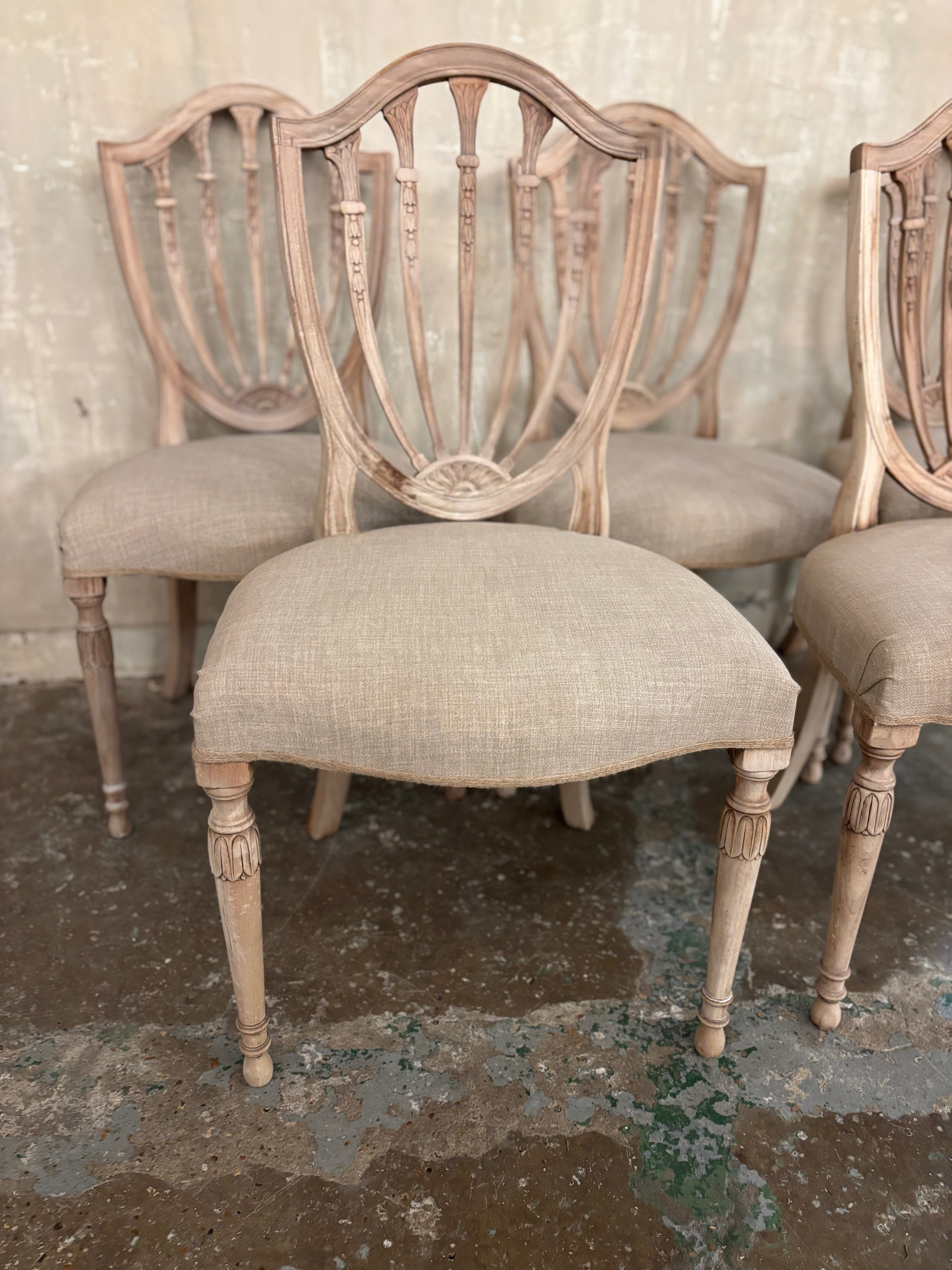 Set of five Gustavian style chairs