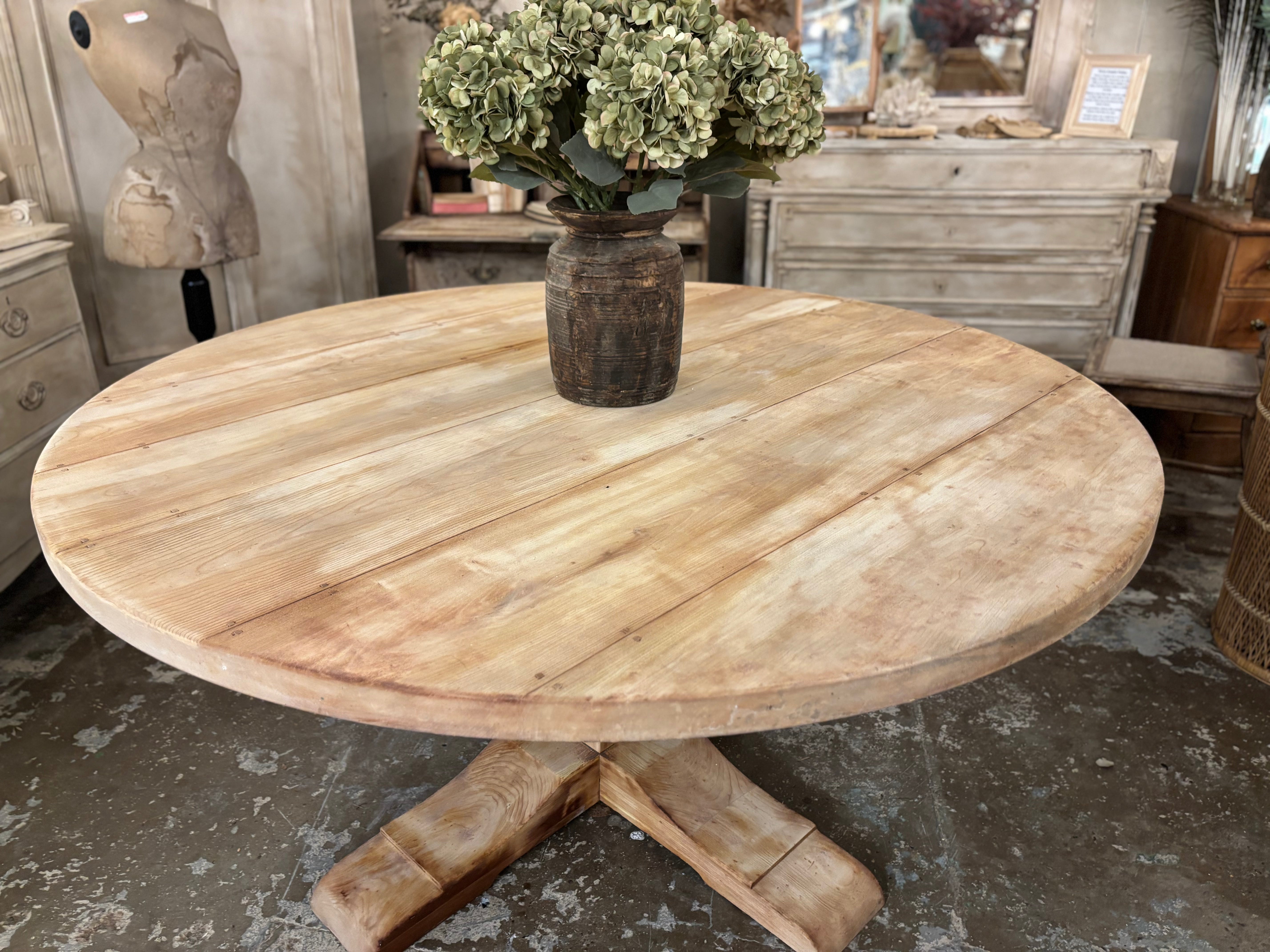 Cherry wood circular dining table