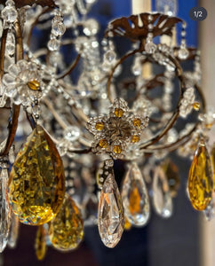 Stunning Amber drop Italian chandelier