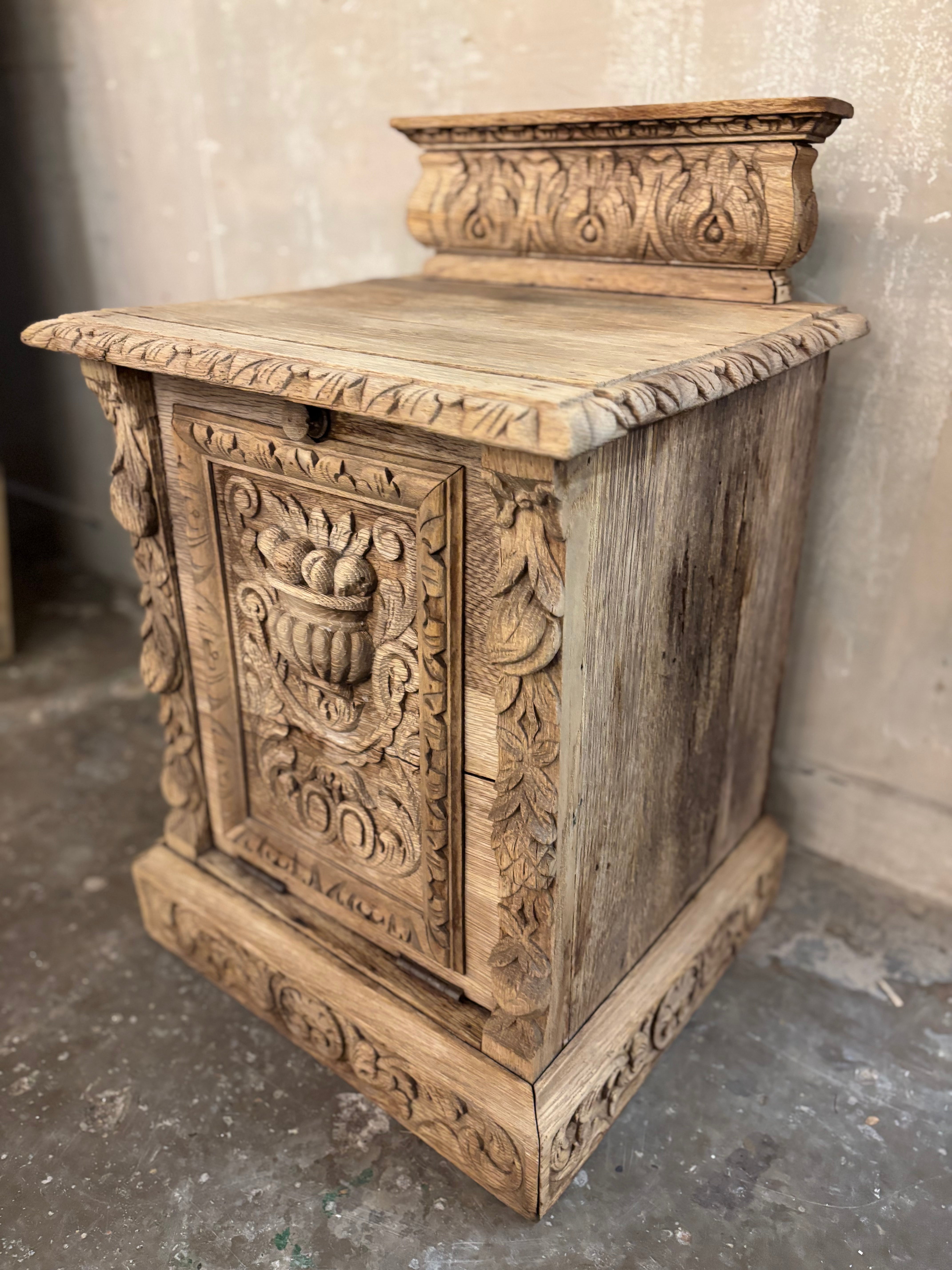 Antique oak coal scuttle