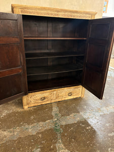 Antique oak linen cupboard