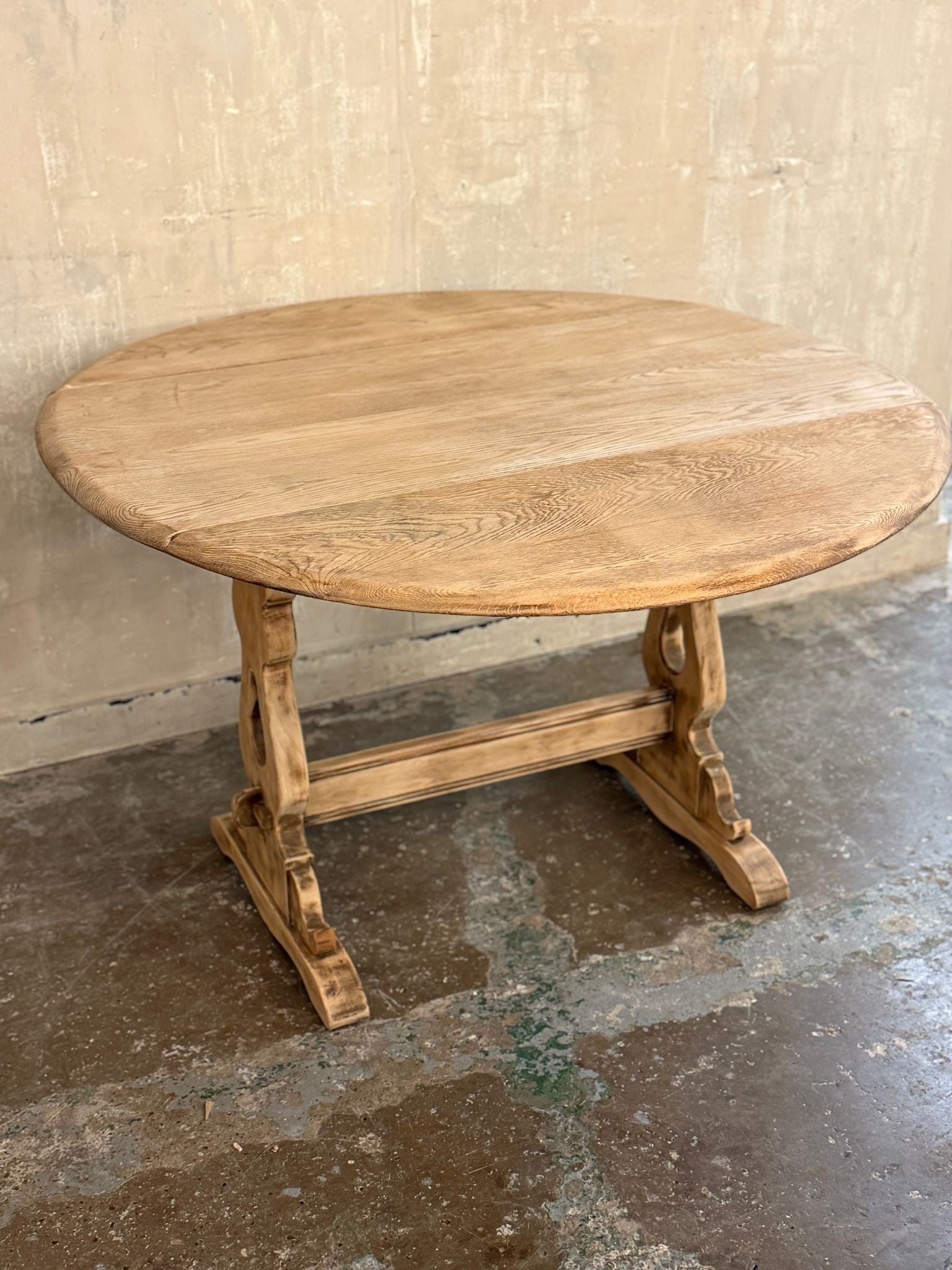 Stripped oak dining table