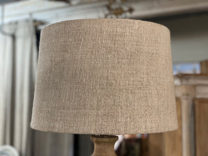 Wooden lamp with linen shade