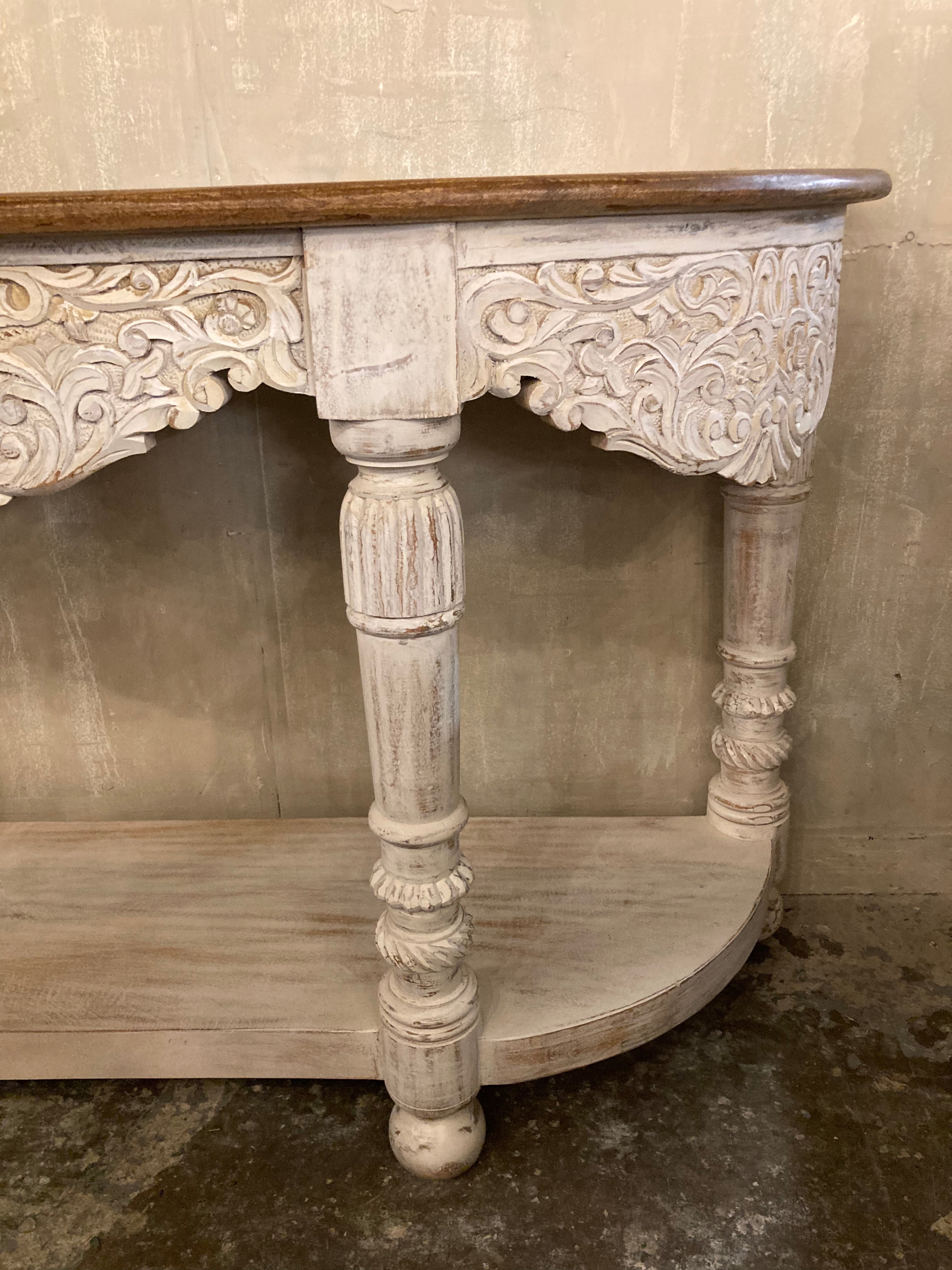 Pretty carved mahogany console table